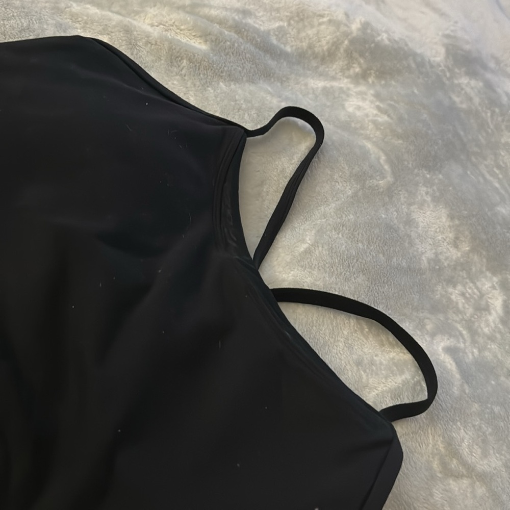 Black Lululemon Tank Top Double Layered Mesh Details